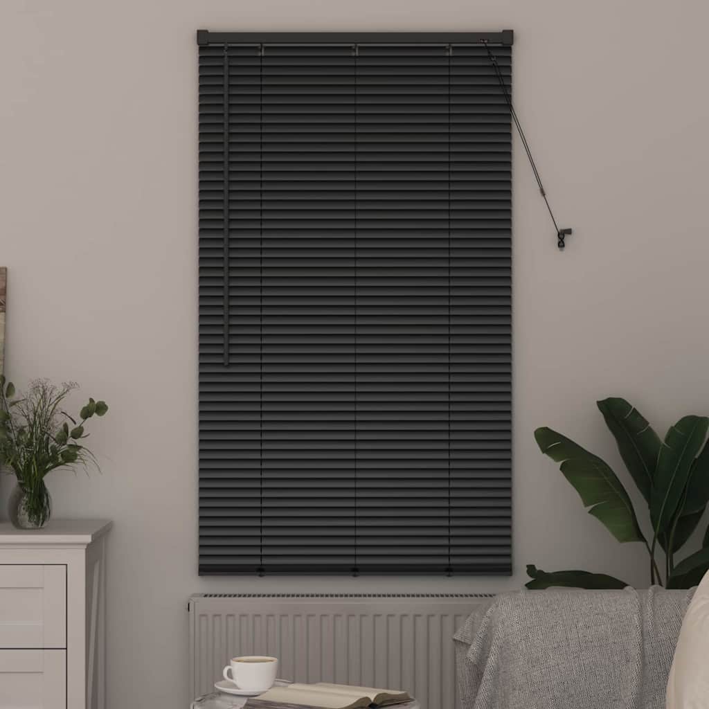 Venetian Blinds Black 175 x 80 cm Aluminum