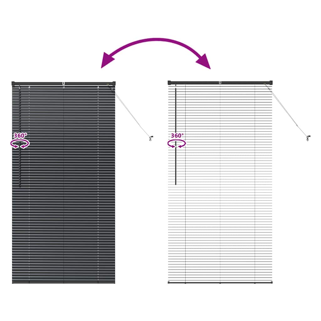 Black Venetian Blinds 175 x 95 cm Aluminum