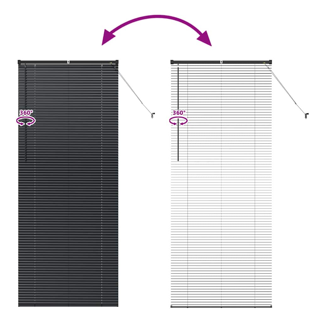 Stores vénitiens noirs 220 x 90 cm Aluminium