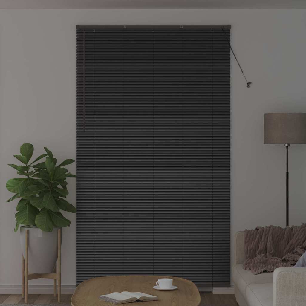 Slat Blinds Black 220 x 125 cm Aluminum