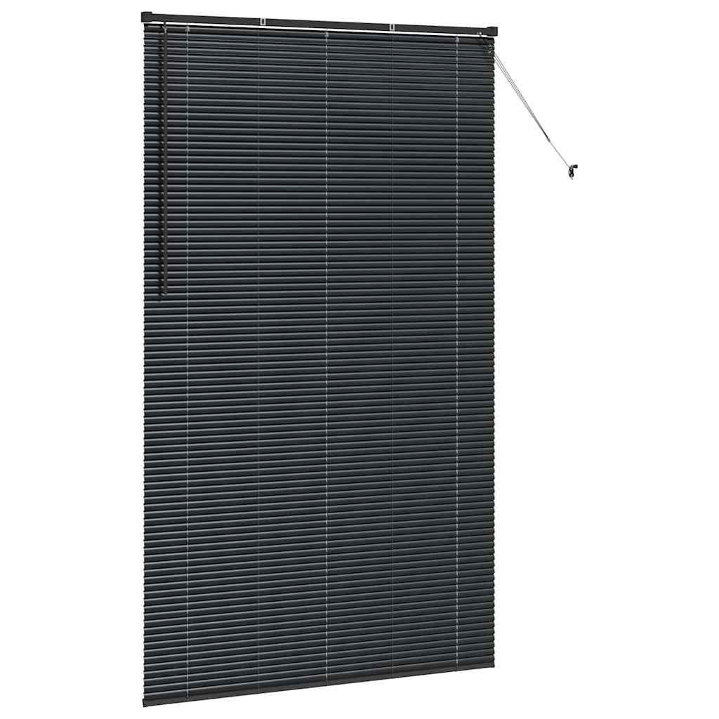 Slat Blinds Black 220 x 125 cm Aluminum