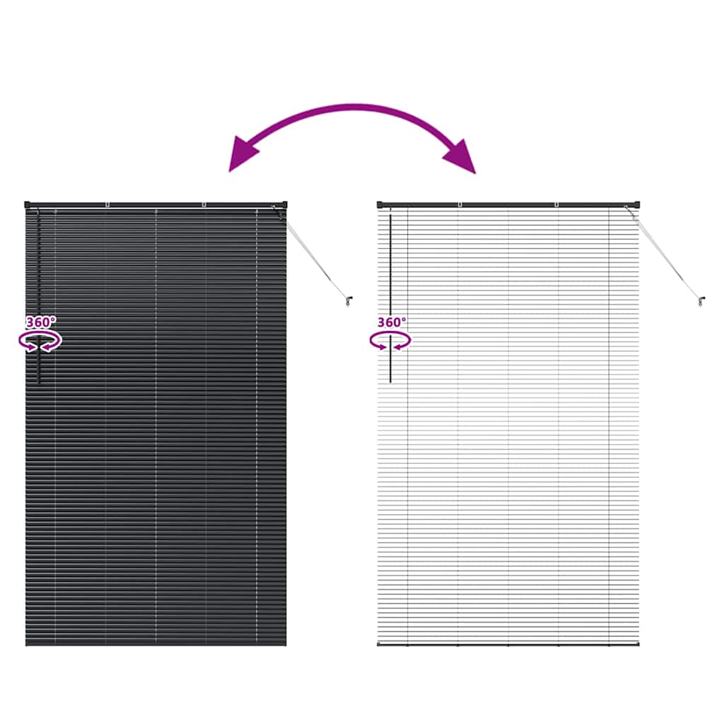 Slat Blinds Black 220 x 125 cm Aluminum