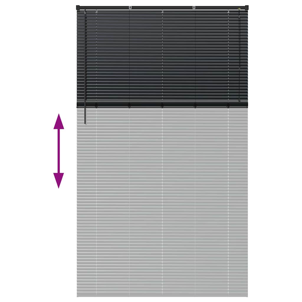 Slat Blinds Black 220 x 125 cm Aluminum