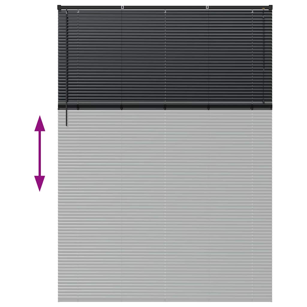 Balkenjalousien Schwarz 220 x 155 cm Aluminium