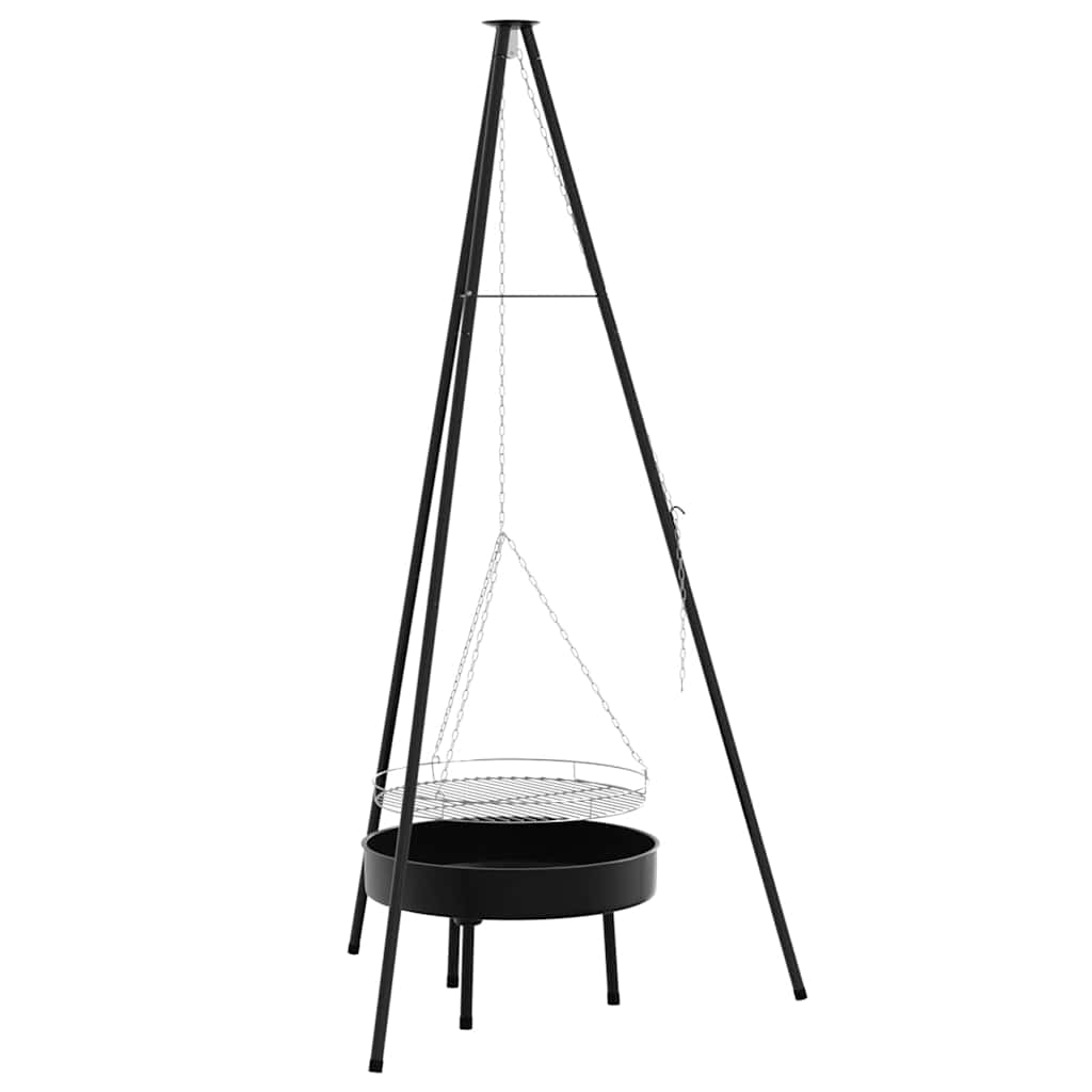 Lagerfeuer Stativ Schwarz 92 x 92 x 171.5 cm Metall