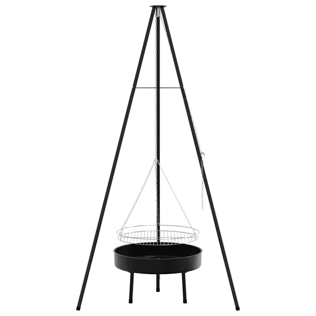 Lagerfeuer Stativ Schwarz 92 x 92 x 171.5 cm Metall
