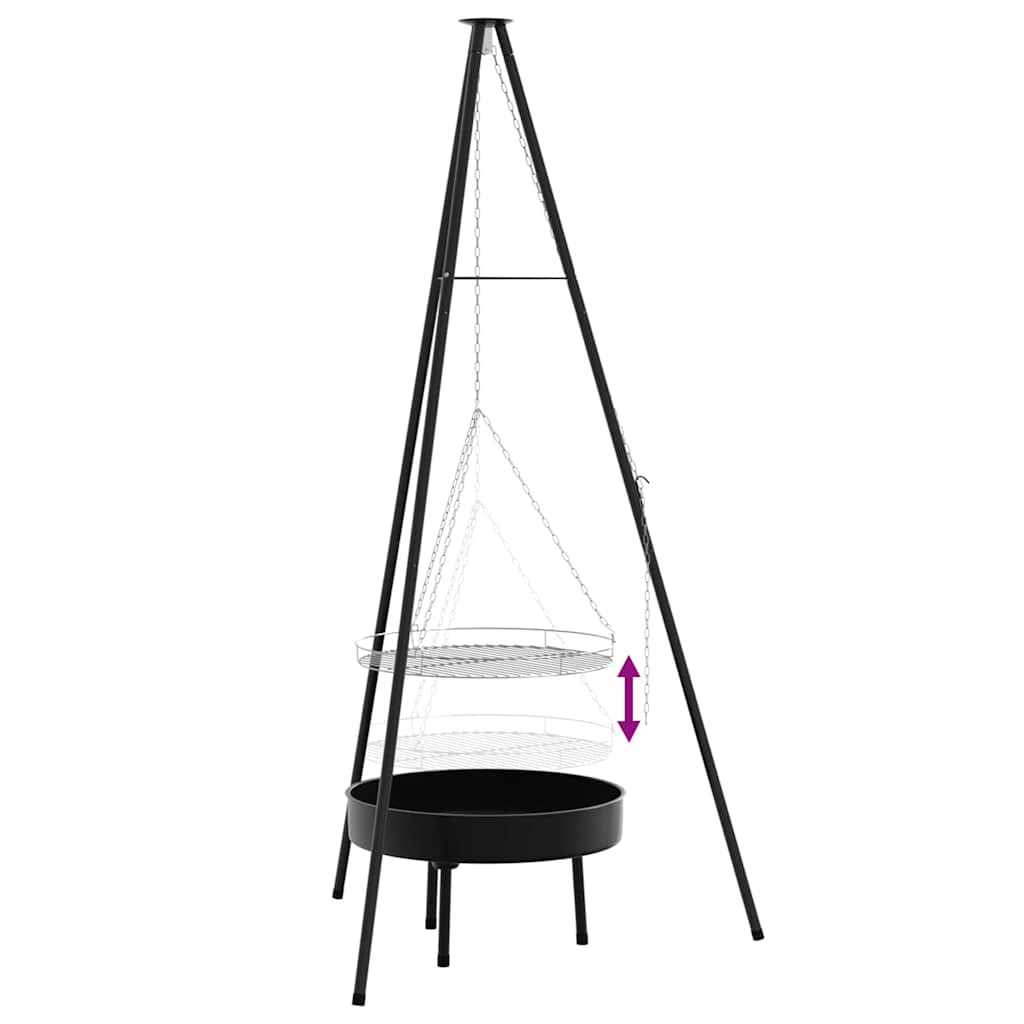 Lagerfeuer Stativ Schwarz 92 x 92 x 171.5 cm Metall