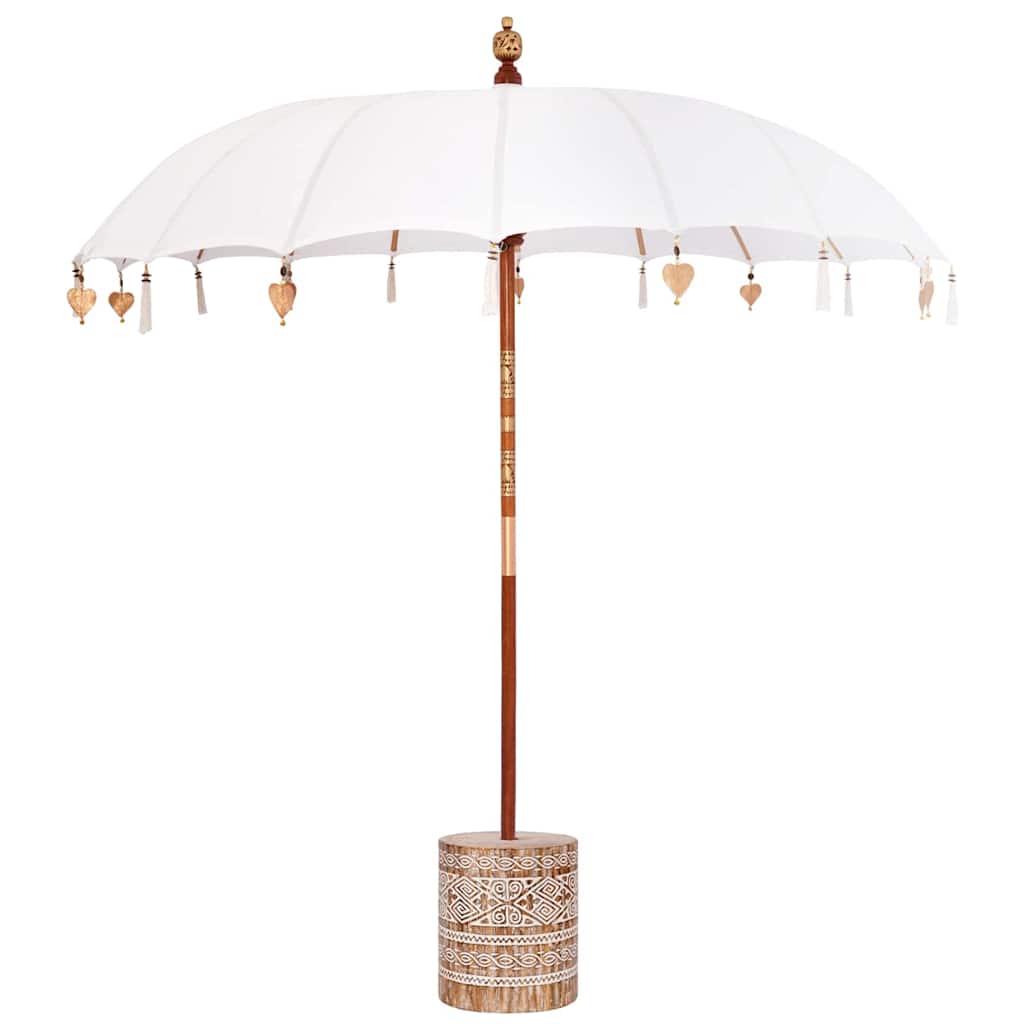 Balinesischer Sonnenschirm mit Sockel 260 210-220 cm