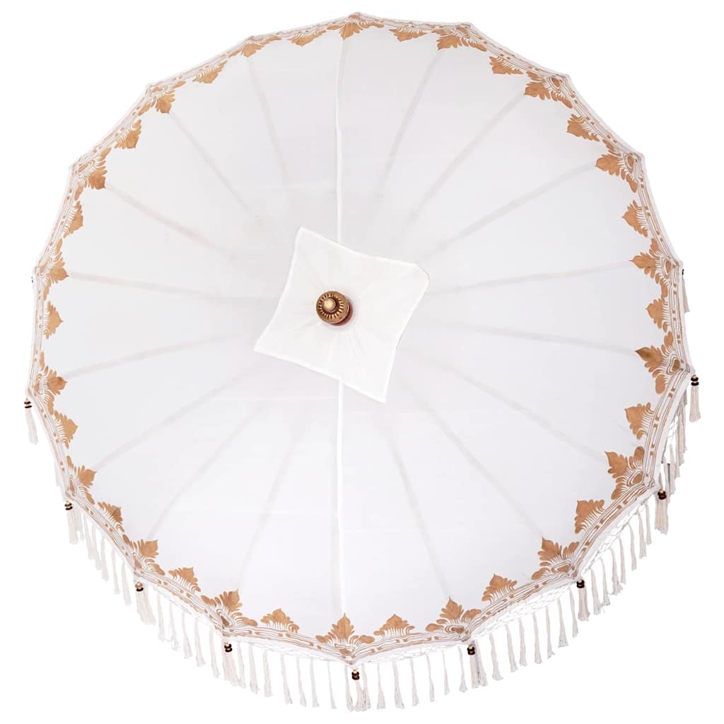 Balinesischer Sonnenschirm mit Sockel Creme 185 x 185 x 260 cm