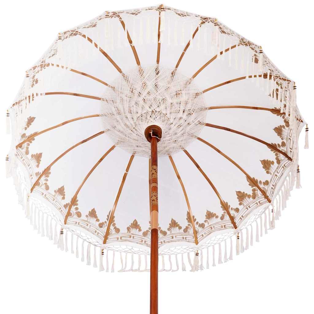 Balinesischer Sonnenschirm mit Sockel Creme 185 x 185 x 260 cm