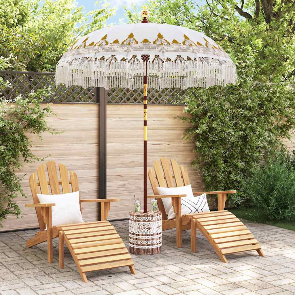 Balinesischer Sonnenschirm mit Sockel Creme 185 x 185 x 260 cm