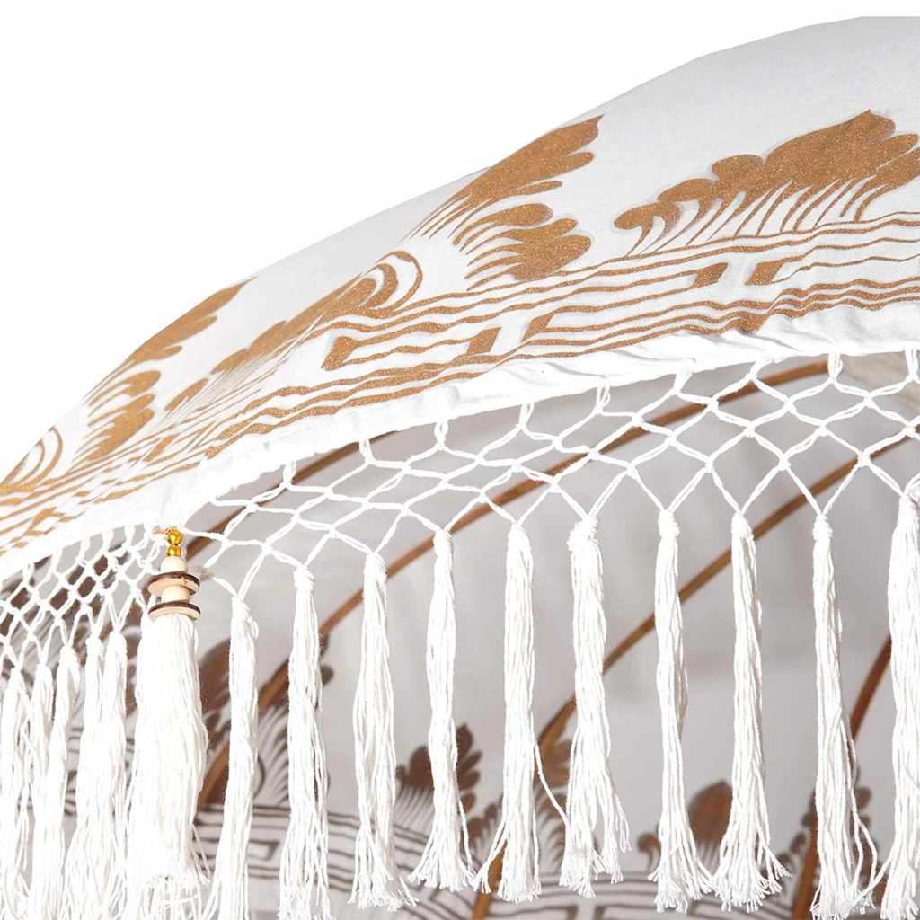 Balinesischer Sonnenschirm mit Sockel Creme 215 x 215 x 260 cm