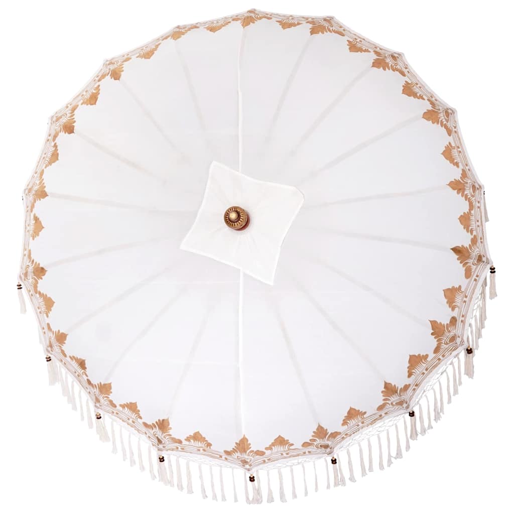 Balinesischer Sonnenschirm mit Sockel Creme 215 x 215 x 260 cm