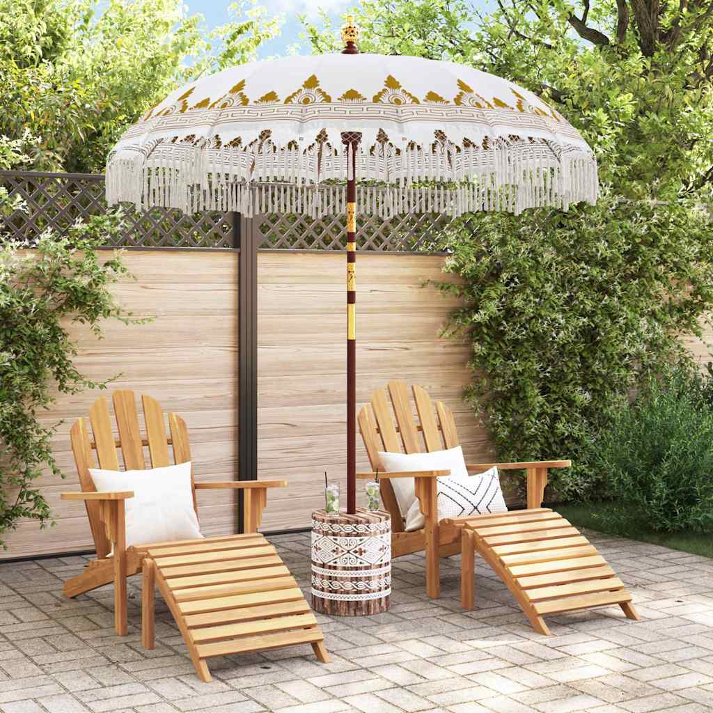 Balinesischer Sonnenschirm mit Sockel Creme 215 x 215 x 260 cm