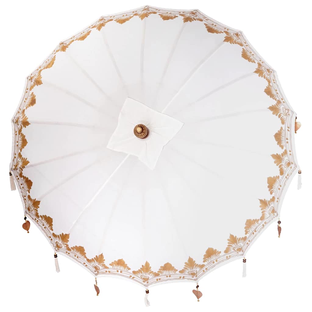 Balinesischer Sonnenschirm mit Sockel Creme 185 x 185 x 260 cm