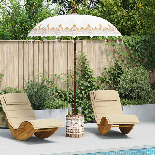 Balinesischer Sonnenschirm mit Sockel Creme 185 x 185 x 260 cm
