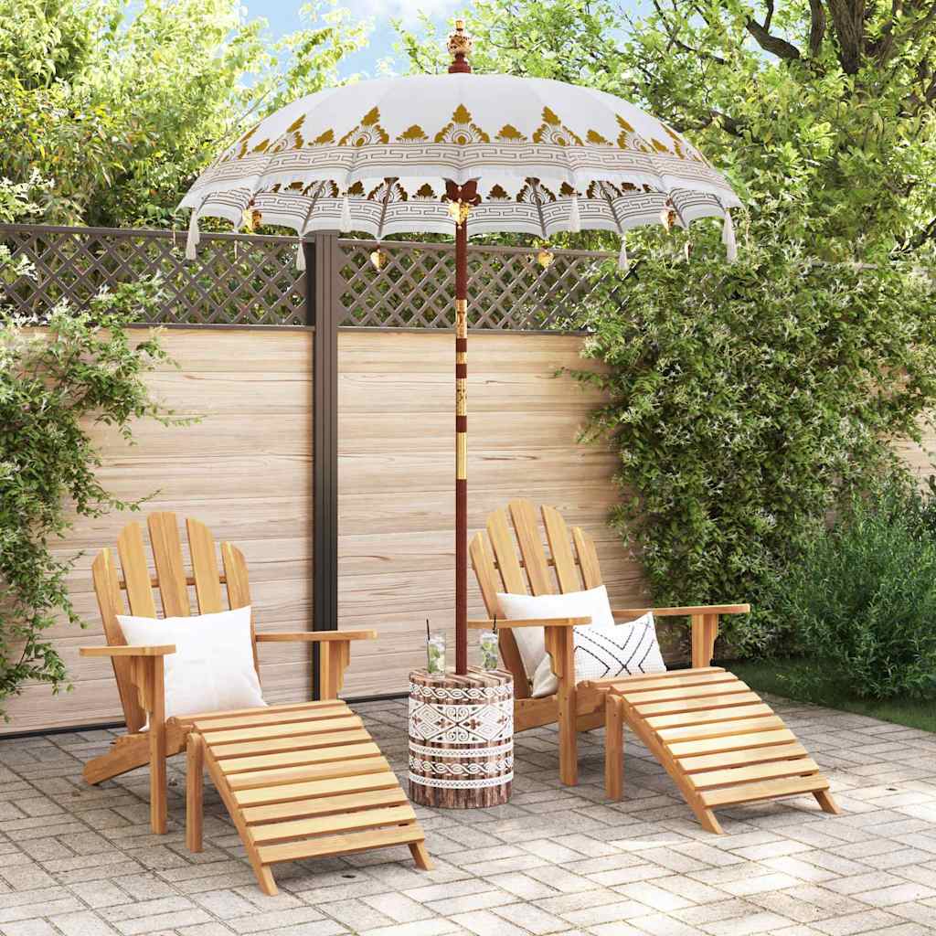 Balinesischer Sonnenschirm mit Sockel Creme 185 x 185 x 260 cm