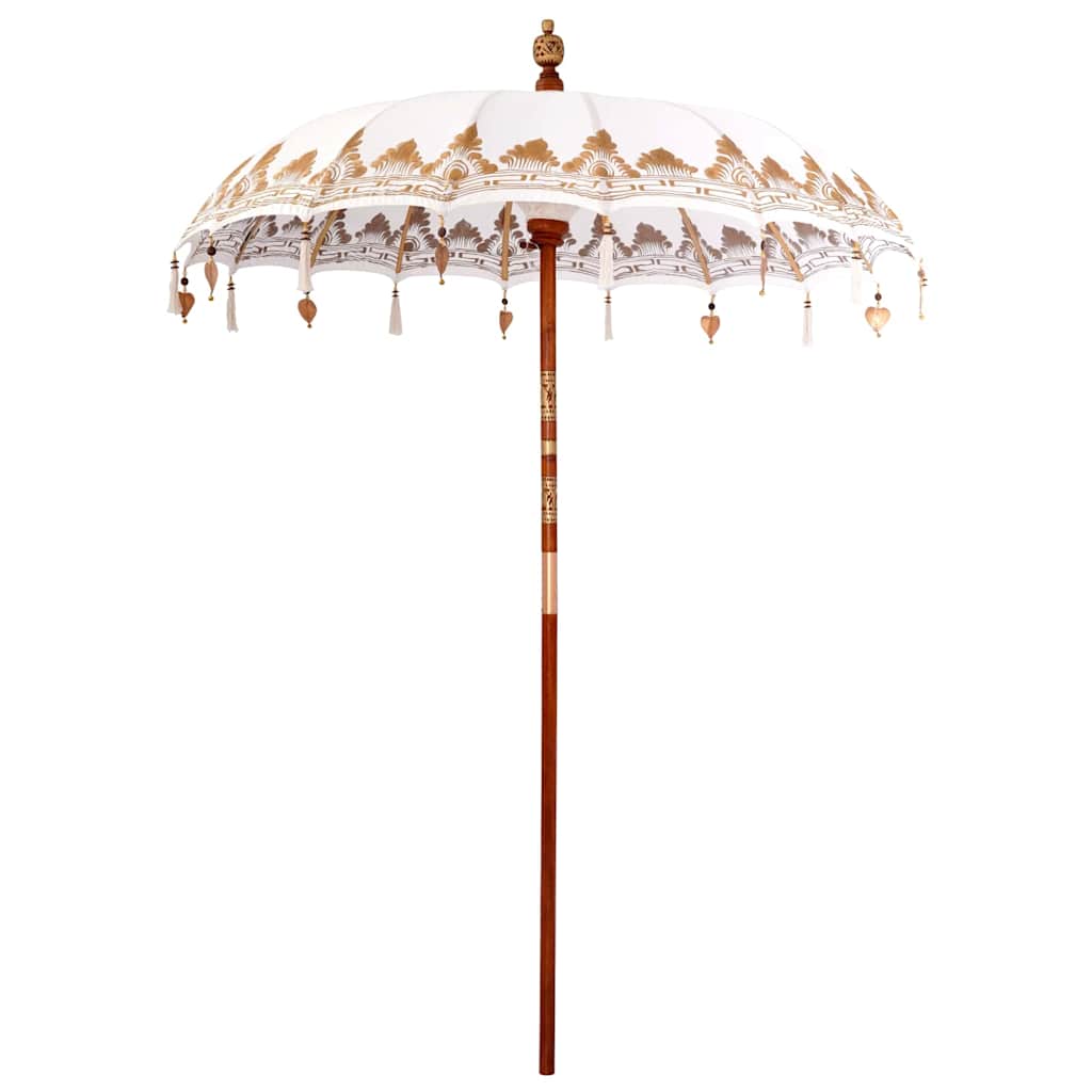 Balinesischer Sonnenschirm mit Sockel Creme 185 x 185 x 260 cm