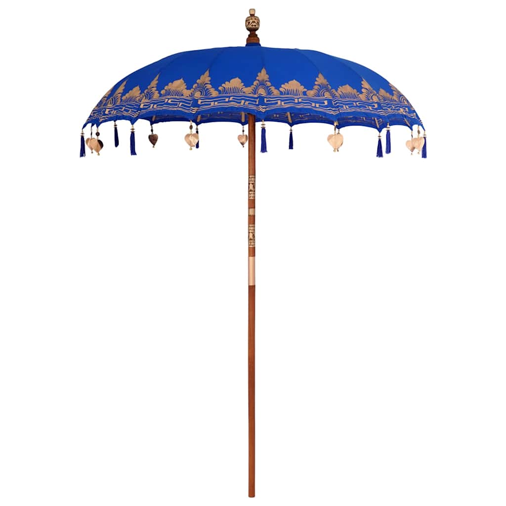 Balinesischer Sonnenschirm mit Sockel Blau 185 x 185 x 260 cm
