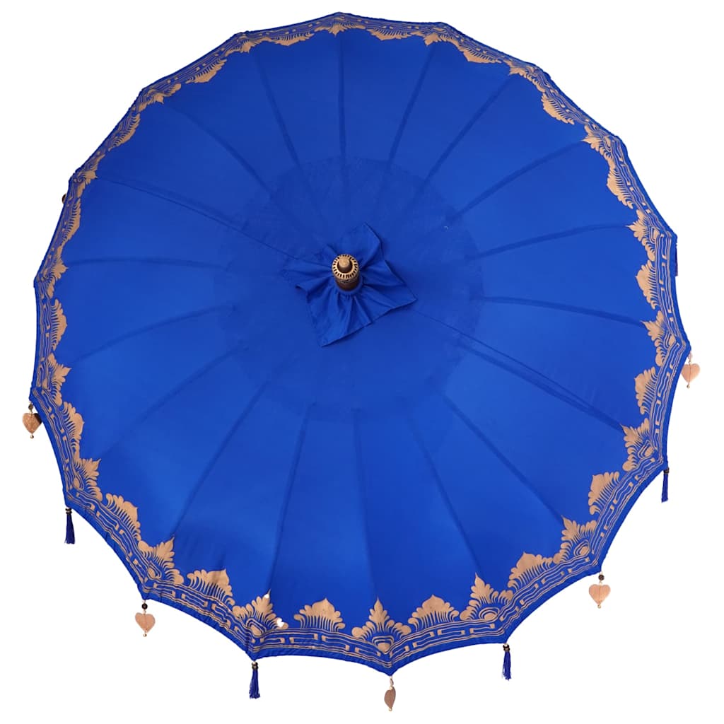 Balinesischer Sonnenschirm mit Sockel Blau 215 x 215 x 260 cm