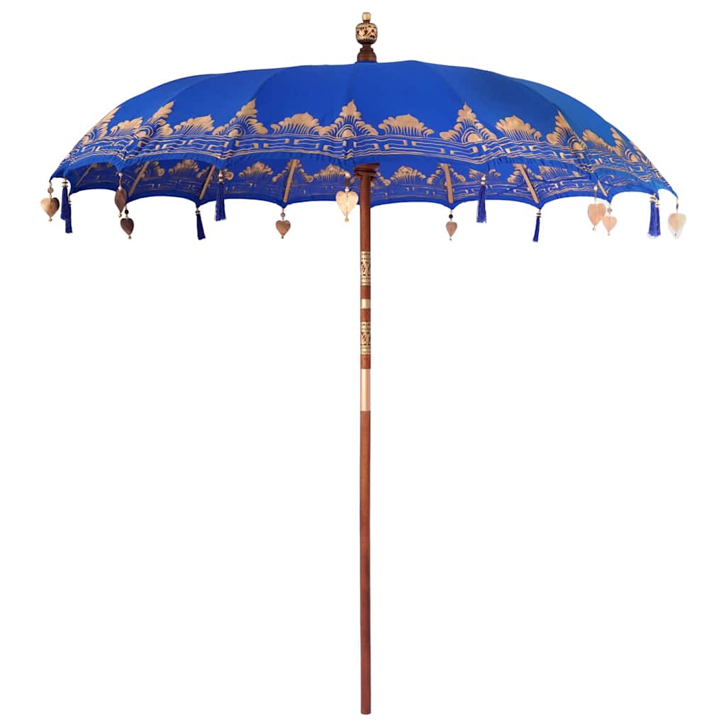 Balinesischer Sonnenschirm mit Sockel Blau 215 x 215 x 260 cm