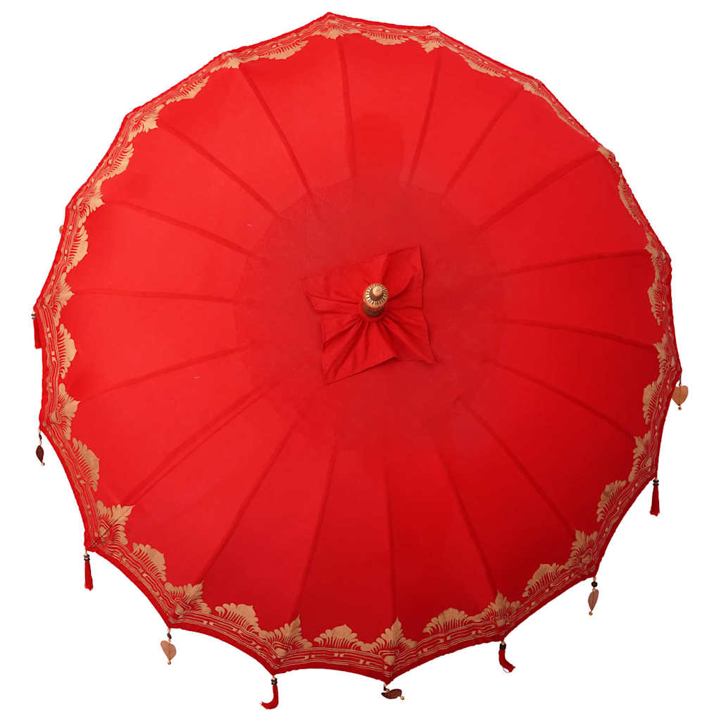 Balinesischer Sonnenschirm mit Sockel Rot 215 x 215 x 260 cm