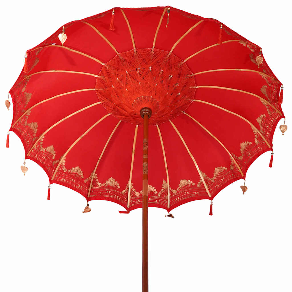 Balinesischer Sonnenschirm mit Sockel Rot 215 x 215 x 260 cm