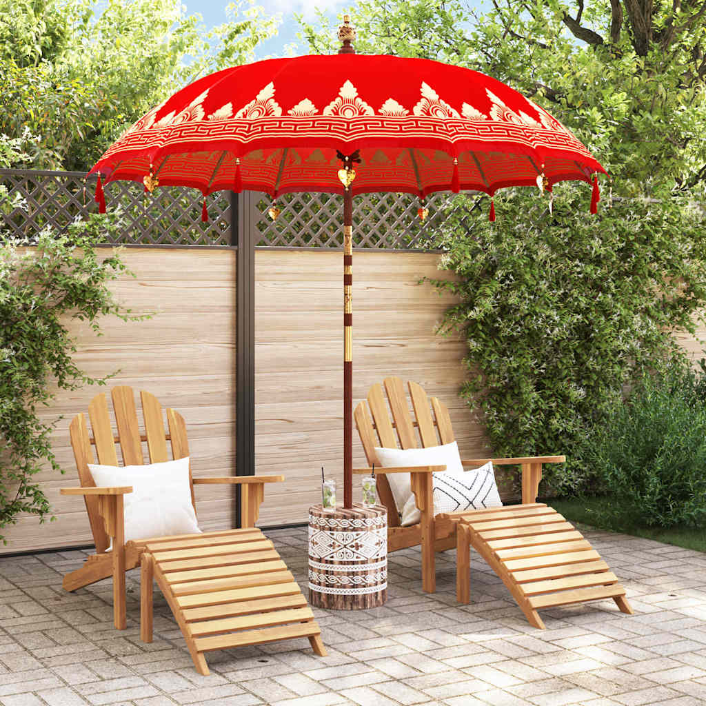 Balinesischer Sonnenschirm mit Sockel Rot 215 x 215 x 260 cm