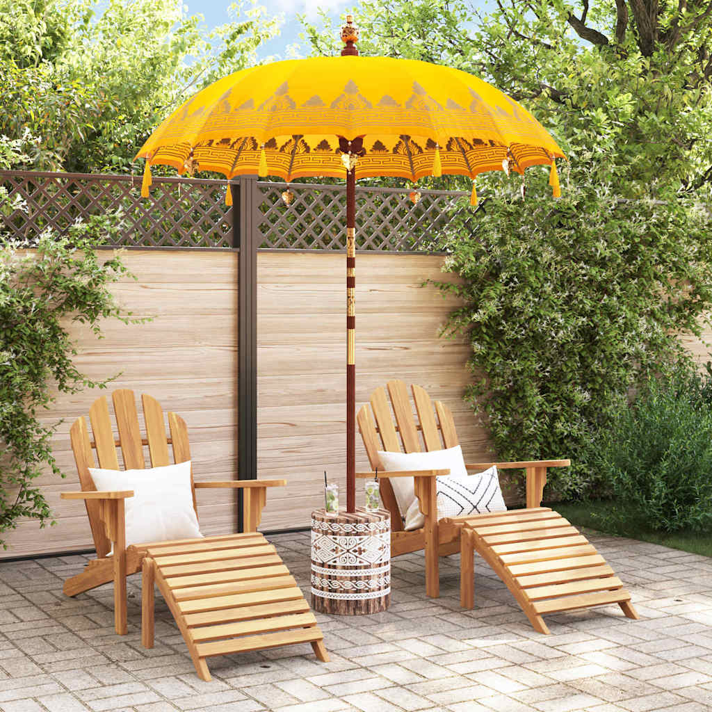 Balinesischer Sonnenschirm mit Sockel Gelb 185 x 185 x 260 cm