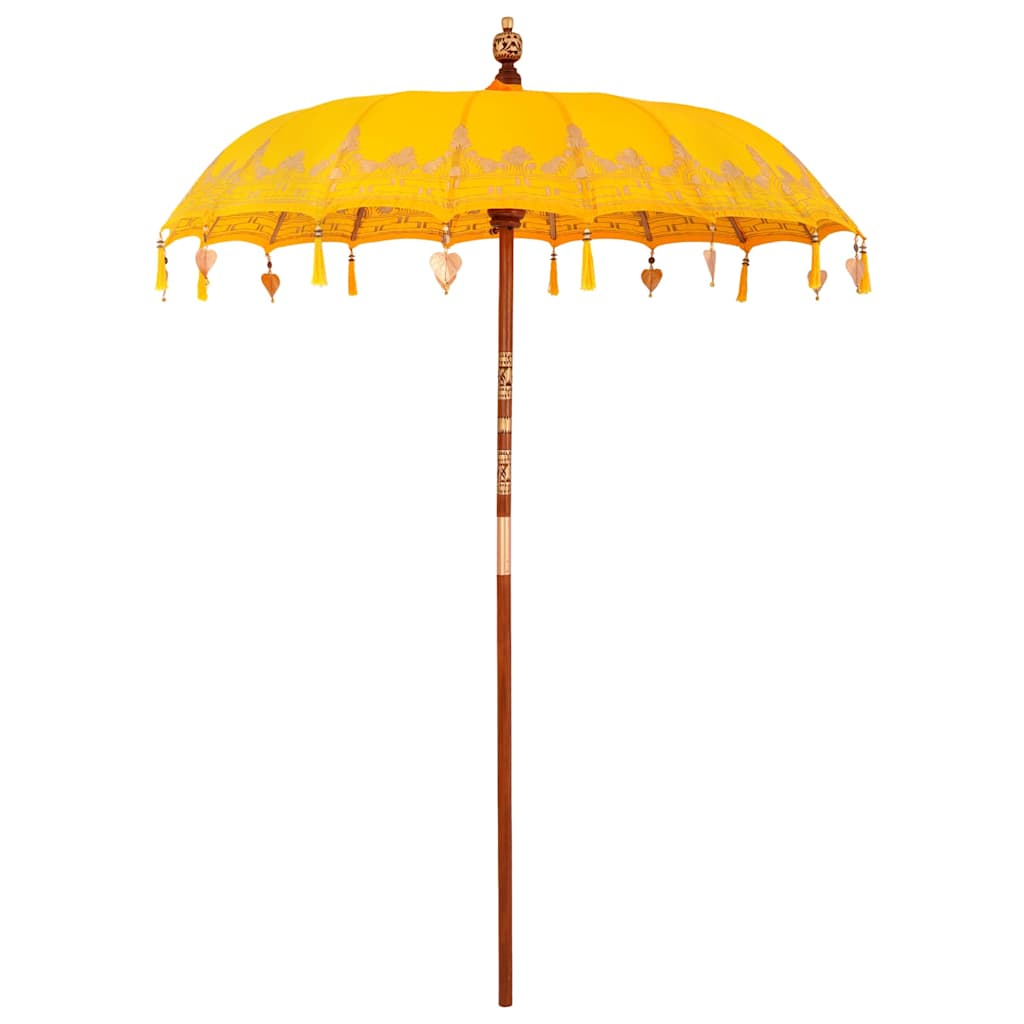 Balinesischer Sonnenschirm mit Sockel Gelb 185 x 185 x 260 cm