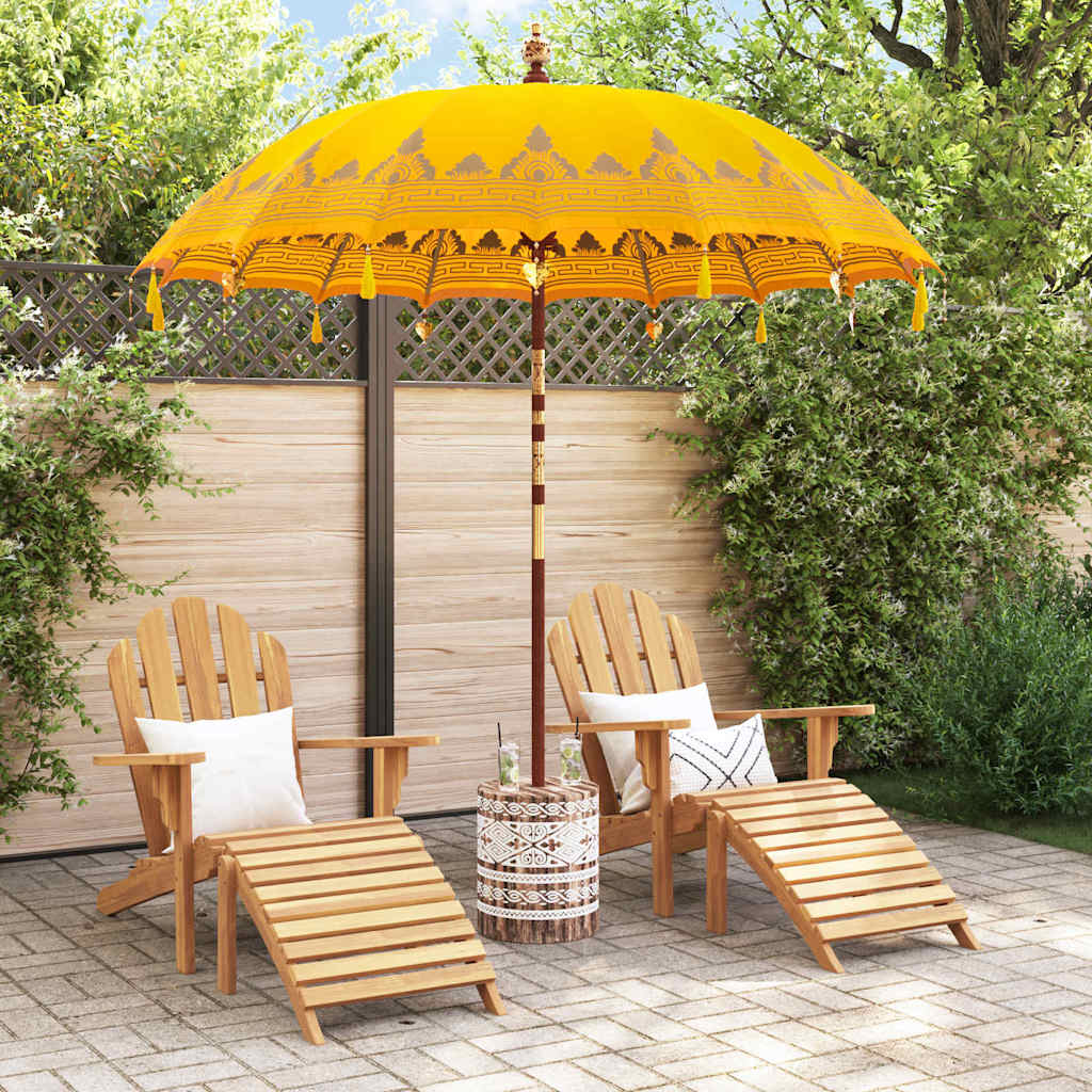 Balinesischer Sonnenschirm mit Sockel Gelb 215 x 215 x 260 cm