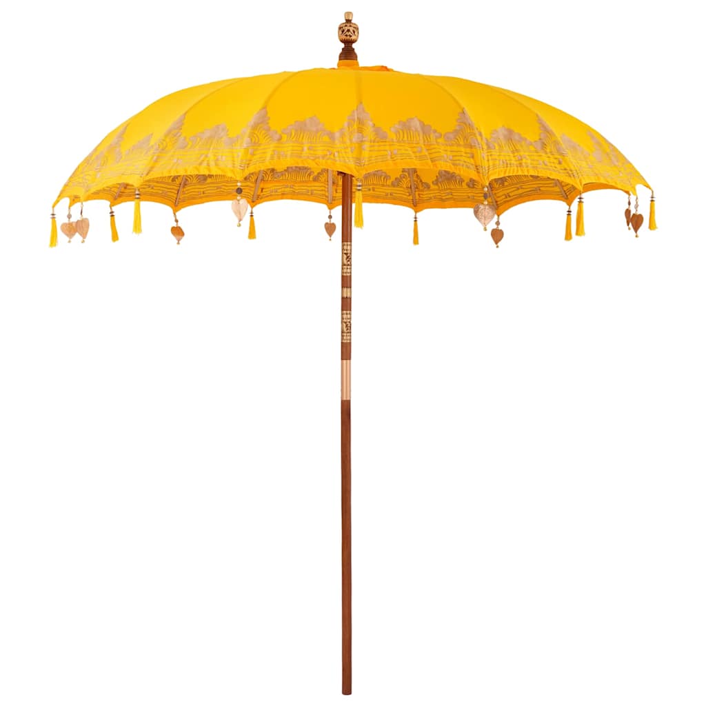 Balinesischer Sonnenschirm mit Sockel Gelb 215 x 215 x 260 cm