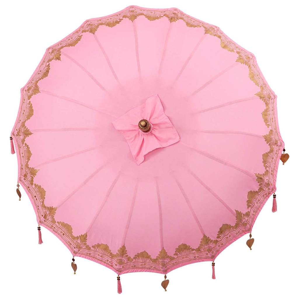 Balinesischer Sonnenschirm mit Sockel Rosa 185 x 185 x 260 cm