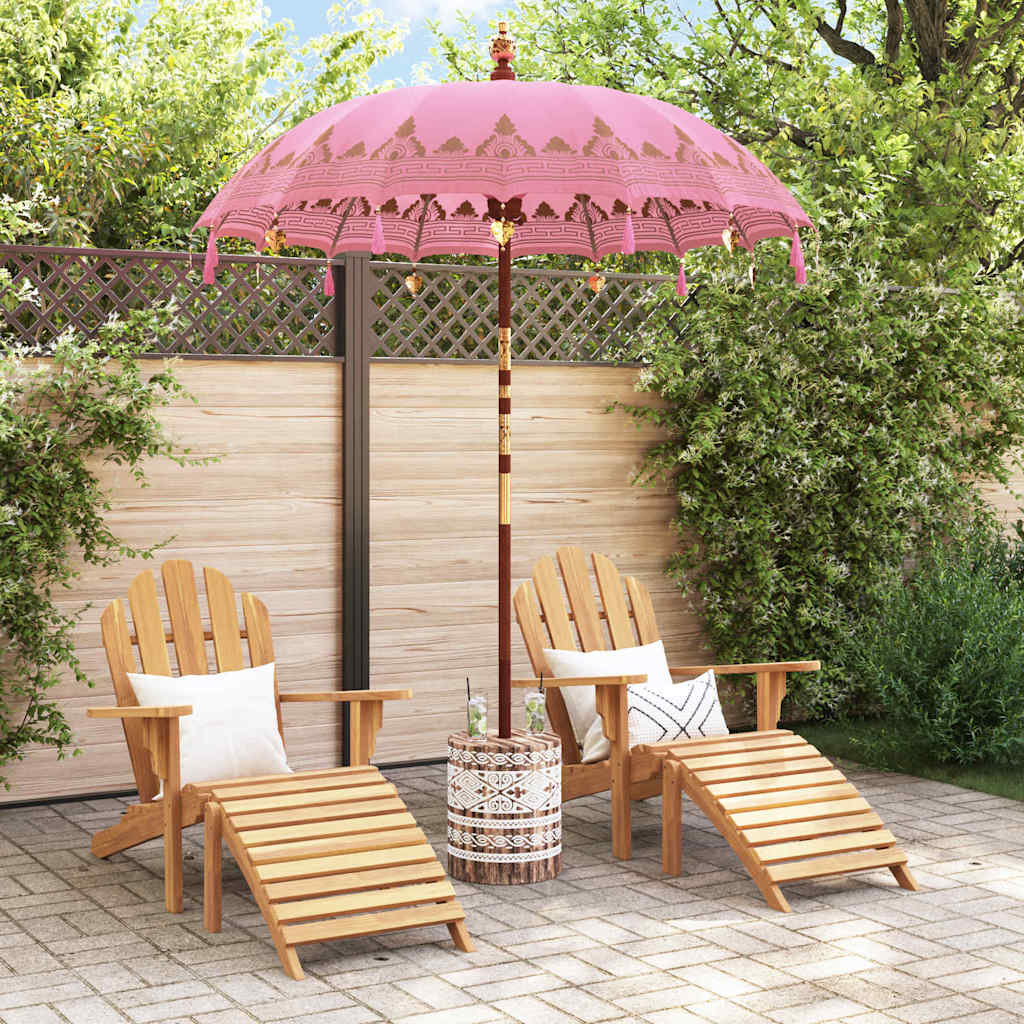 Balinesischer Sonnenschirm mit Sockel Rosa 185 x 185 x 260 cm