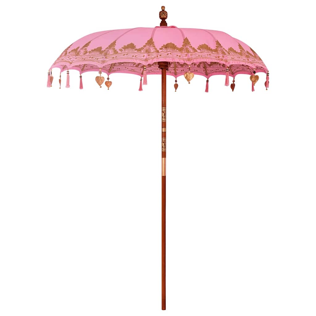 Balinesischer Sonnenschirm mit Sockel Rosa 185 x 185 x 260 cm