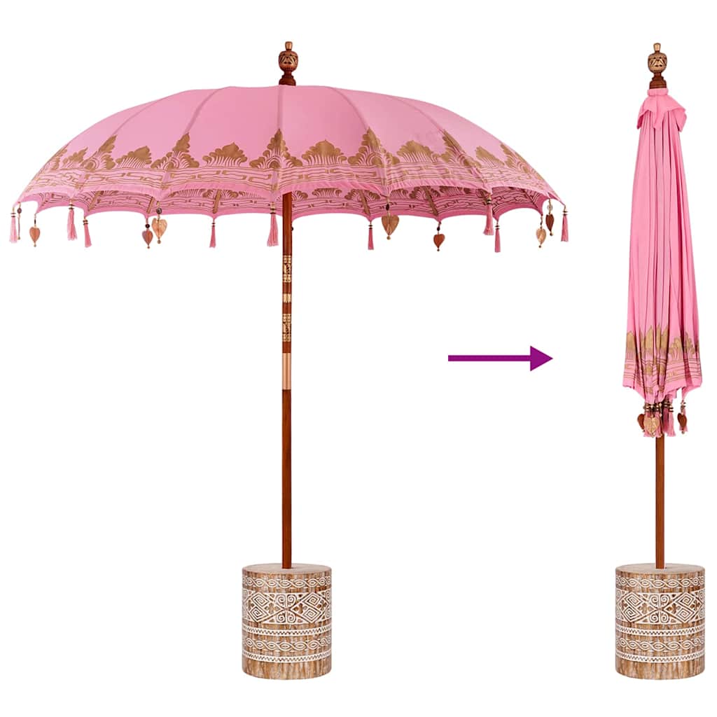 Balinesischer Sonnenschirm 260 Rosa 210-220 cm