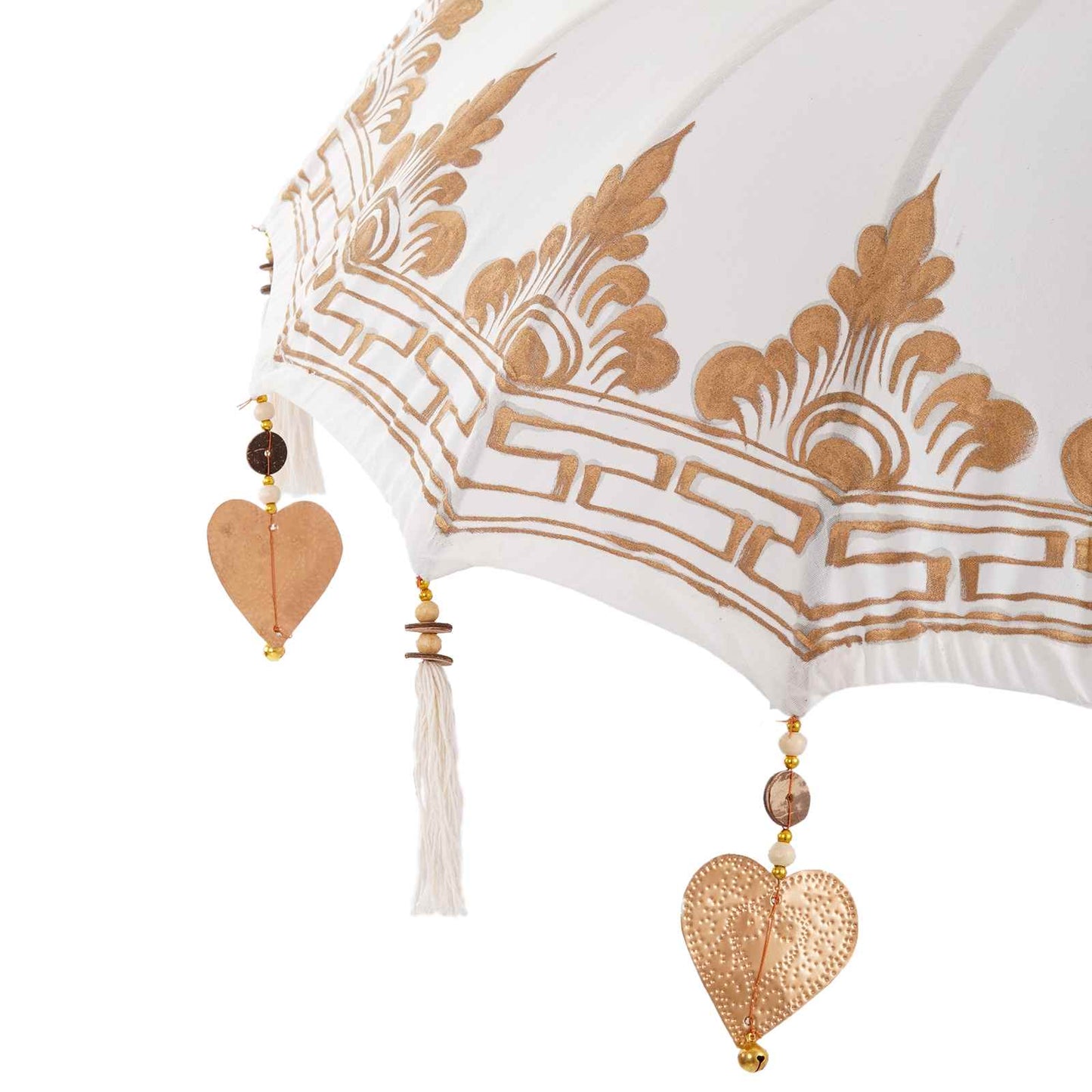 Balinesischer Sonnenschirm mit Sockel Creme 95 x 95 x 260 cm