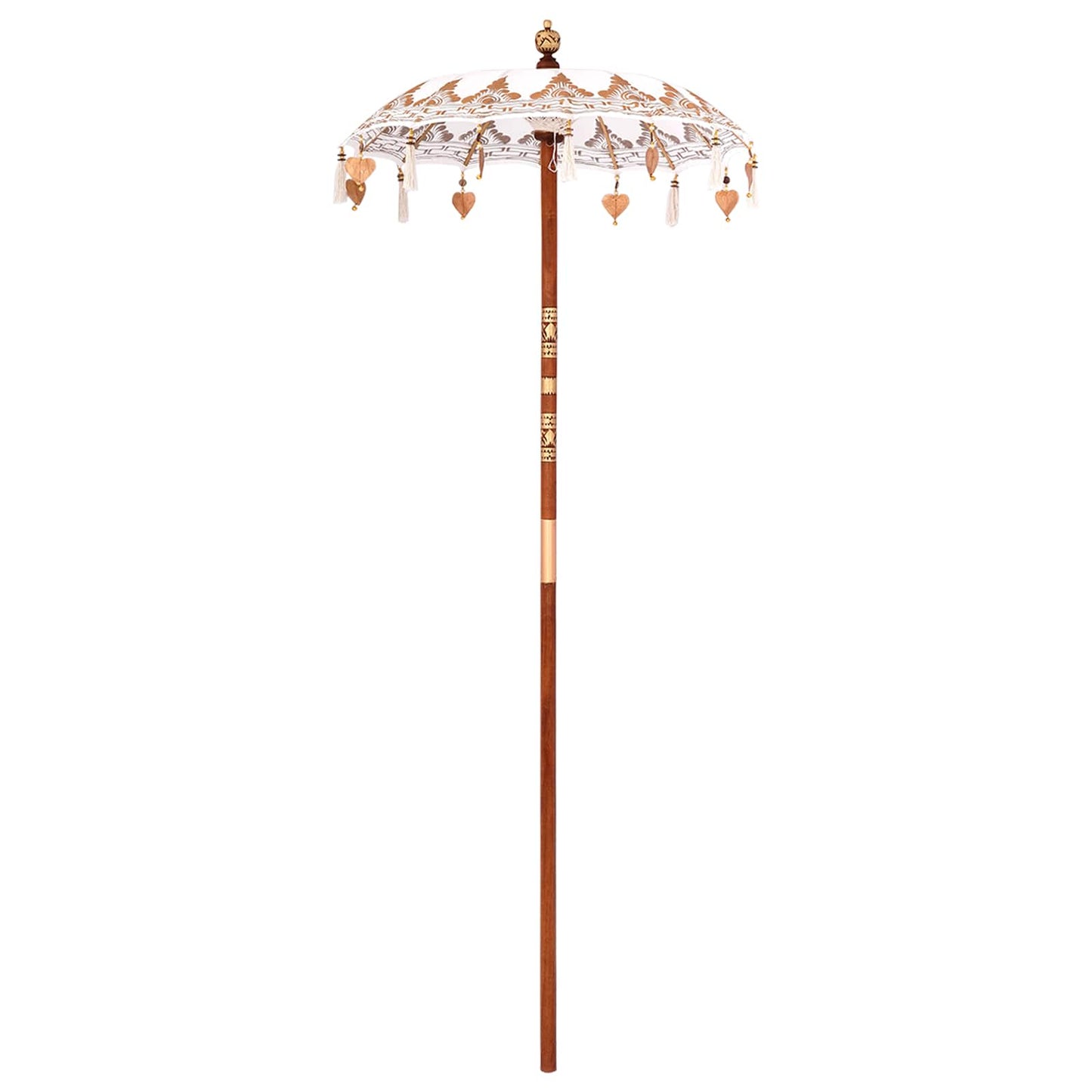 Balinesischer Sonnenschirm mit Sockel Creme 95 x 95 x 260 cm