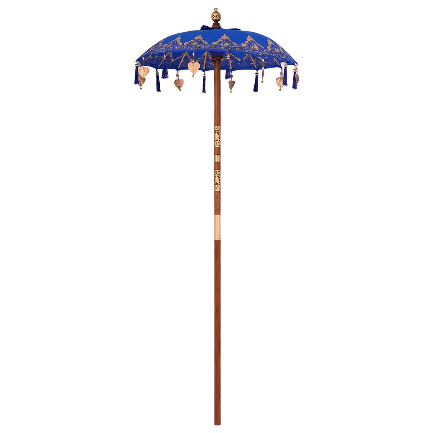 Balinesischer Sonnenschirm mit Sockel Blau 95 x 95 x 260 cm