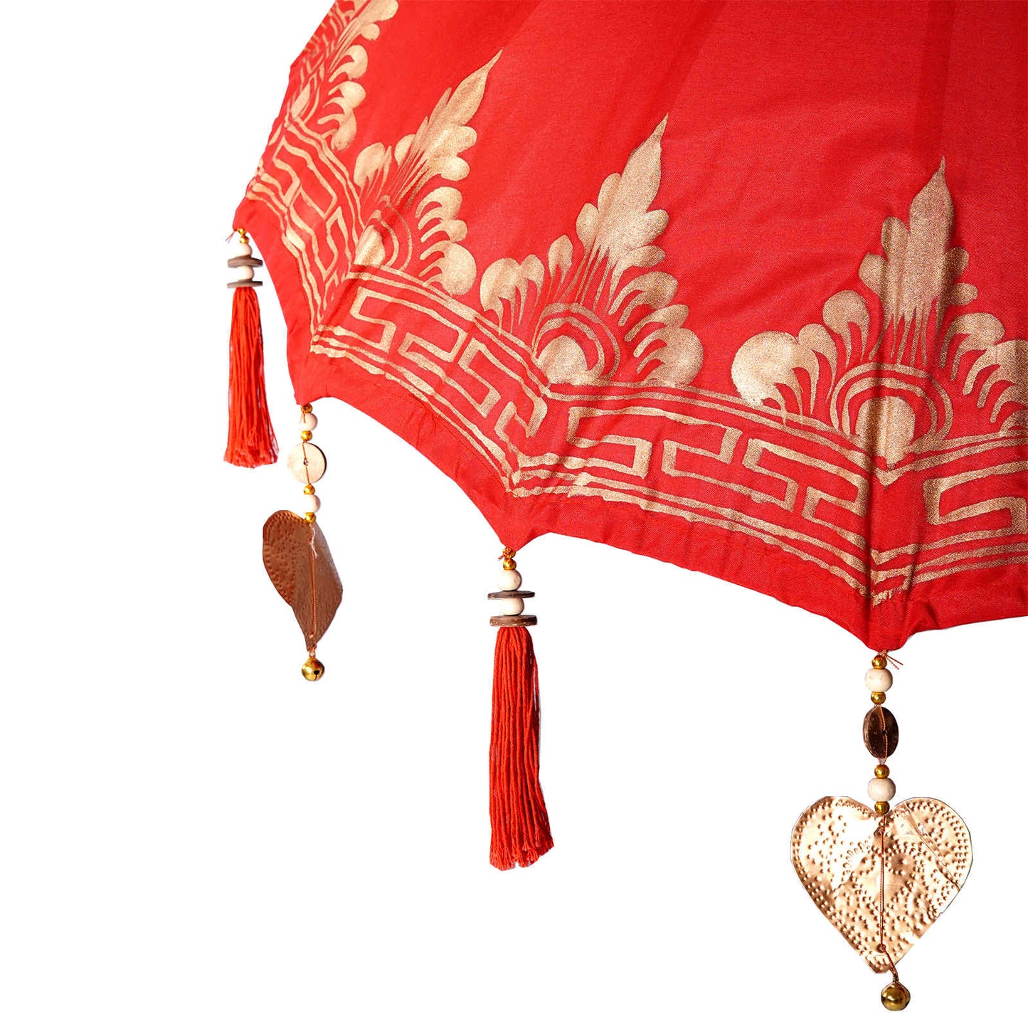 Balinesischer Sonnenschirm mit Sockel Rot 95 x 95 x 260 cm