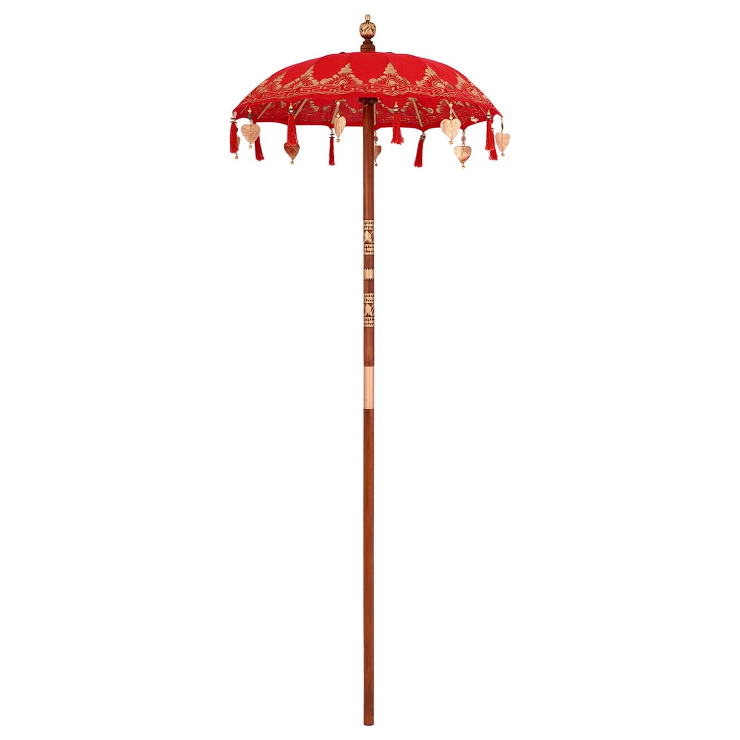 Balinesischer Sonnenschirm mit Sockel Rot 95 x 95 x 260 cm