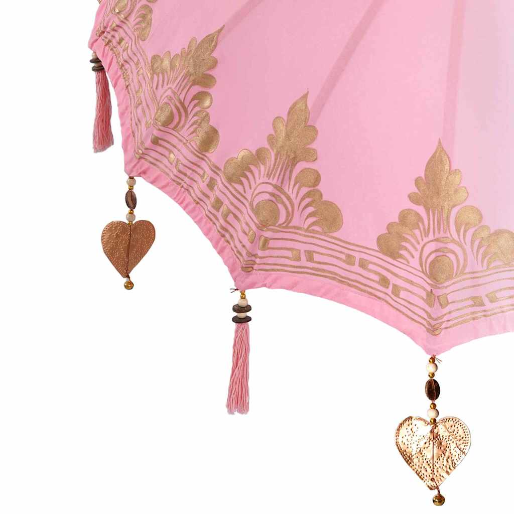 Balinesischer Sonnenschirm mit Sockel Rosa 95 x 95 x 260 cm