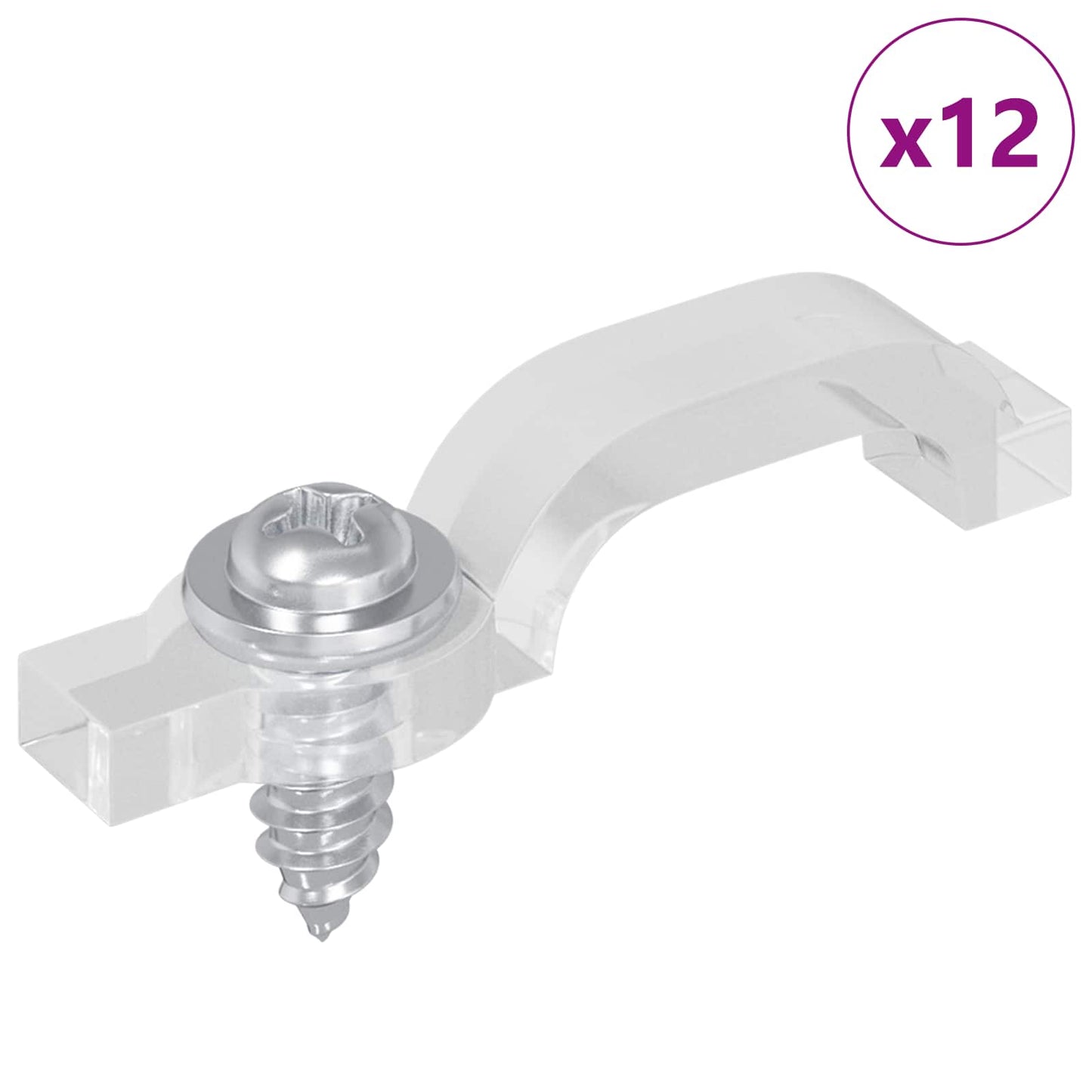 LED Streifen Clips 12 pcs Transparent 23,8 x 7,3 x 4,3 mm