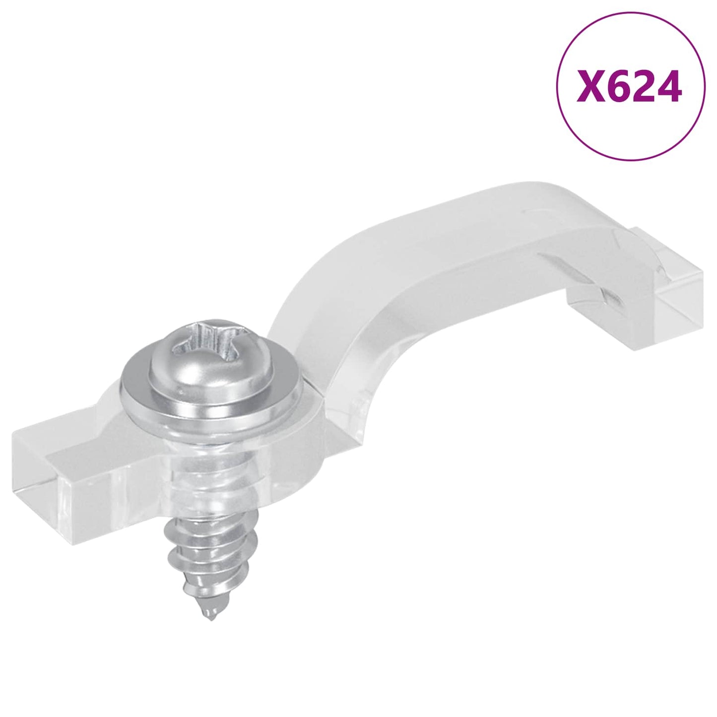 LED Streifen Clips 12 pcs Transparent 23,8 x 7,3 x 4,3 mm