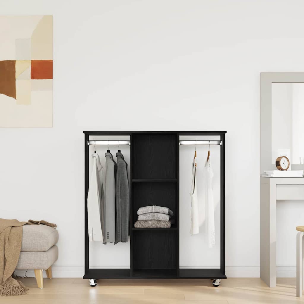 Wardrobe with Shelf Black Oak Look 102 x 38 x 110 cm
