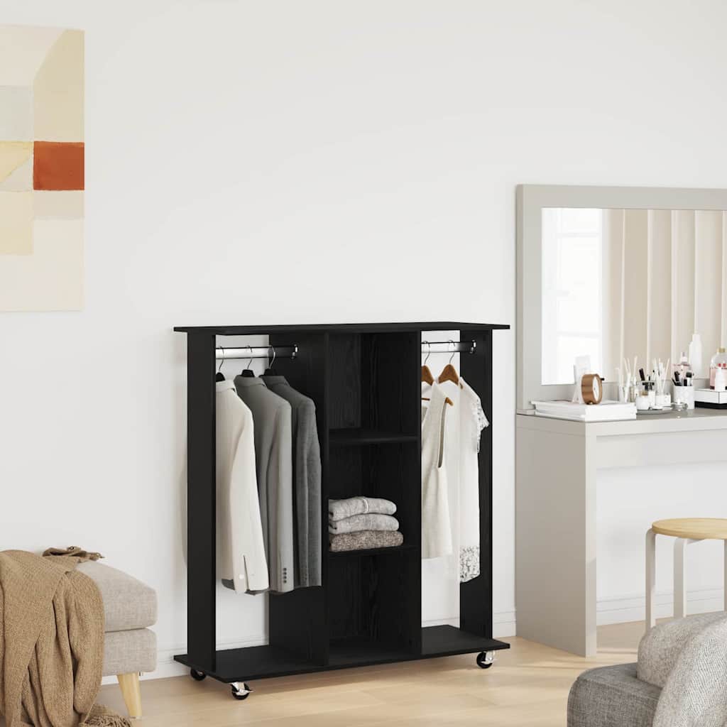 Wardrobe with Shelf Black Oak Look 102 x 38 x 110 cm