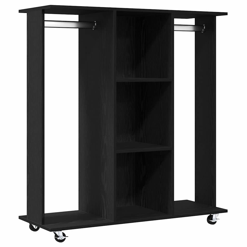 Wardrobe with Shelf Black Oak Look 102 x 38 x 110 cm