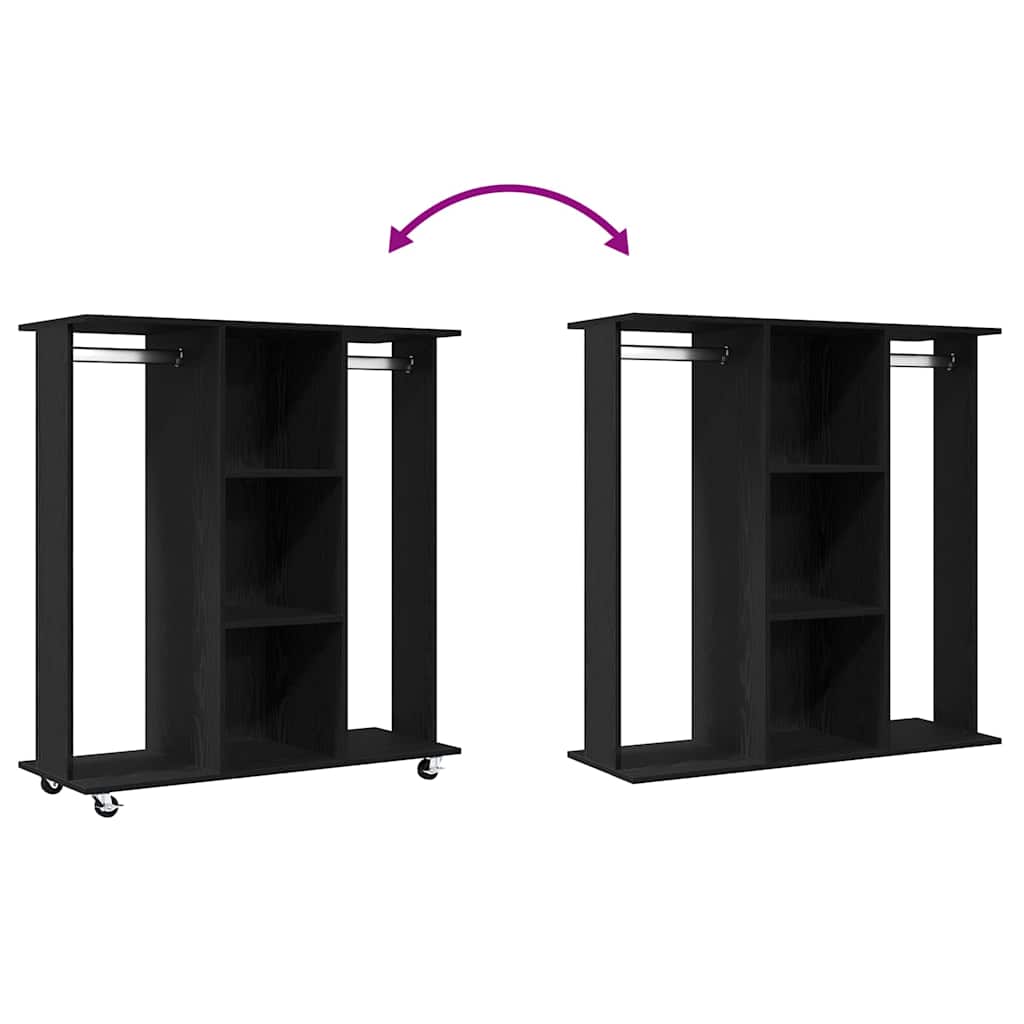 Wardrobe with Shelf Black Oak Look 102 x 38 x 110 cm