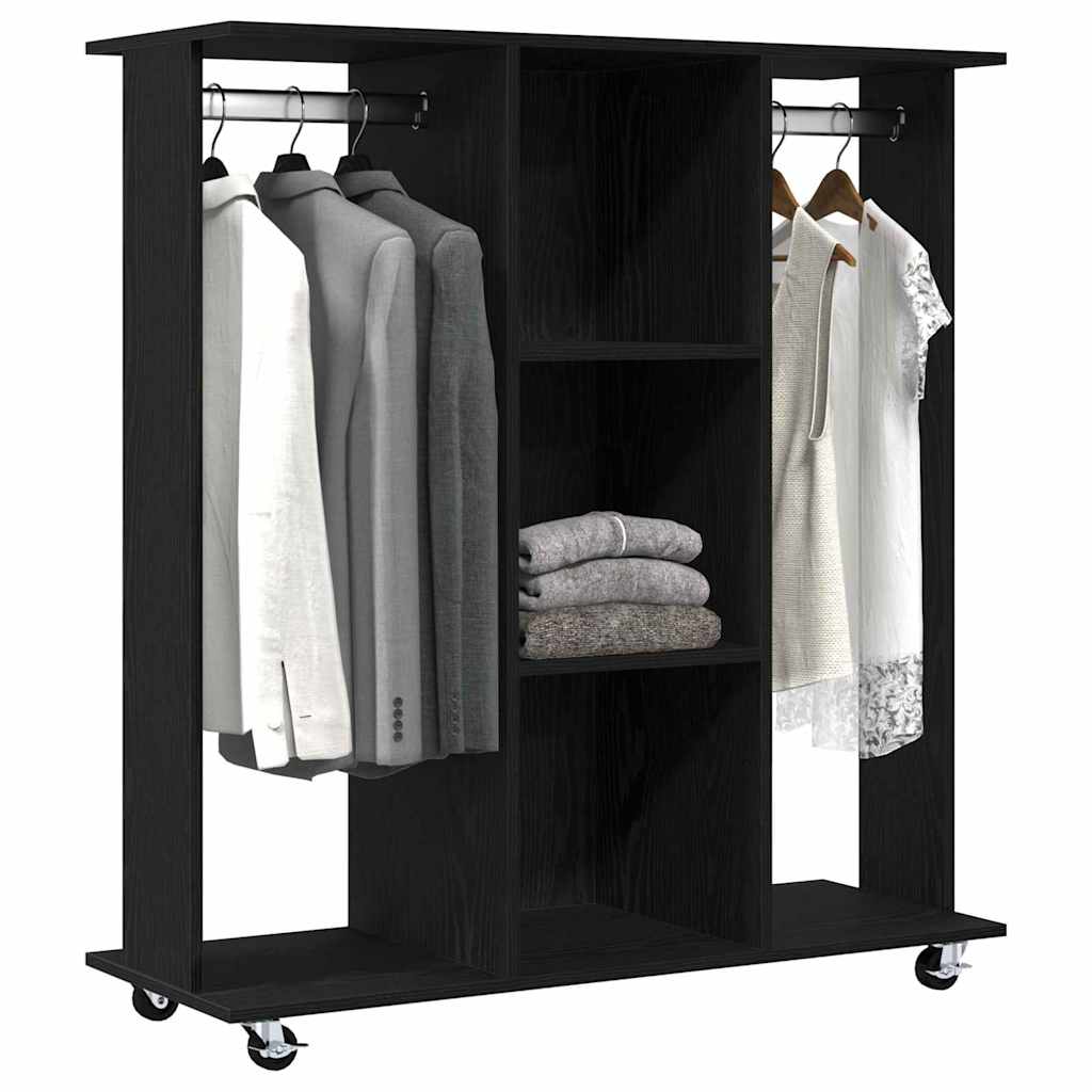 Wardrobe with Shelf Black Oak Look 102 x 38 x 110 cm