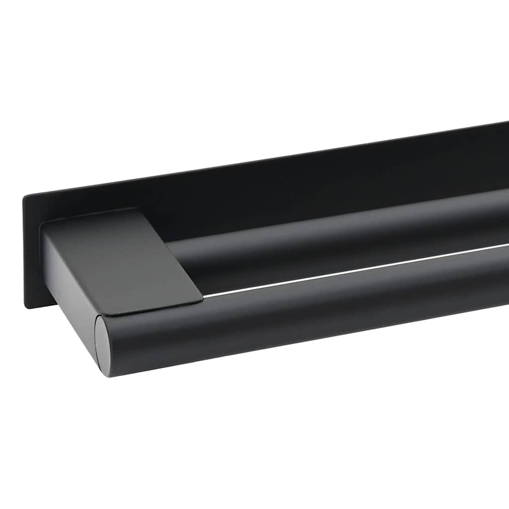 Porte-serviettes noir 40 x 9 x 4 cm acier inoxydable